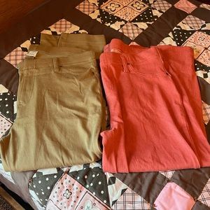 2 pair of skinny ankle/crop pants